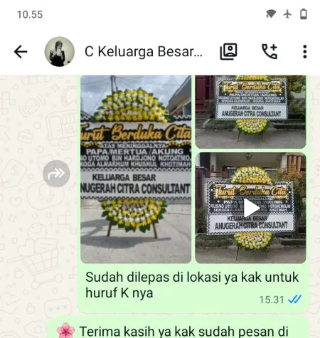 Pengiriman Papan Bunga Duka Cirinten